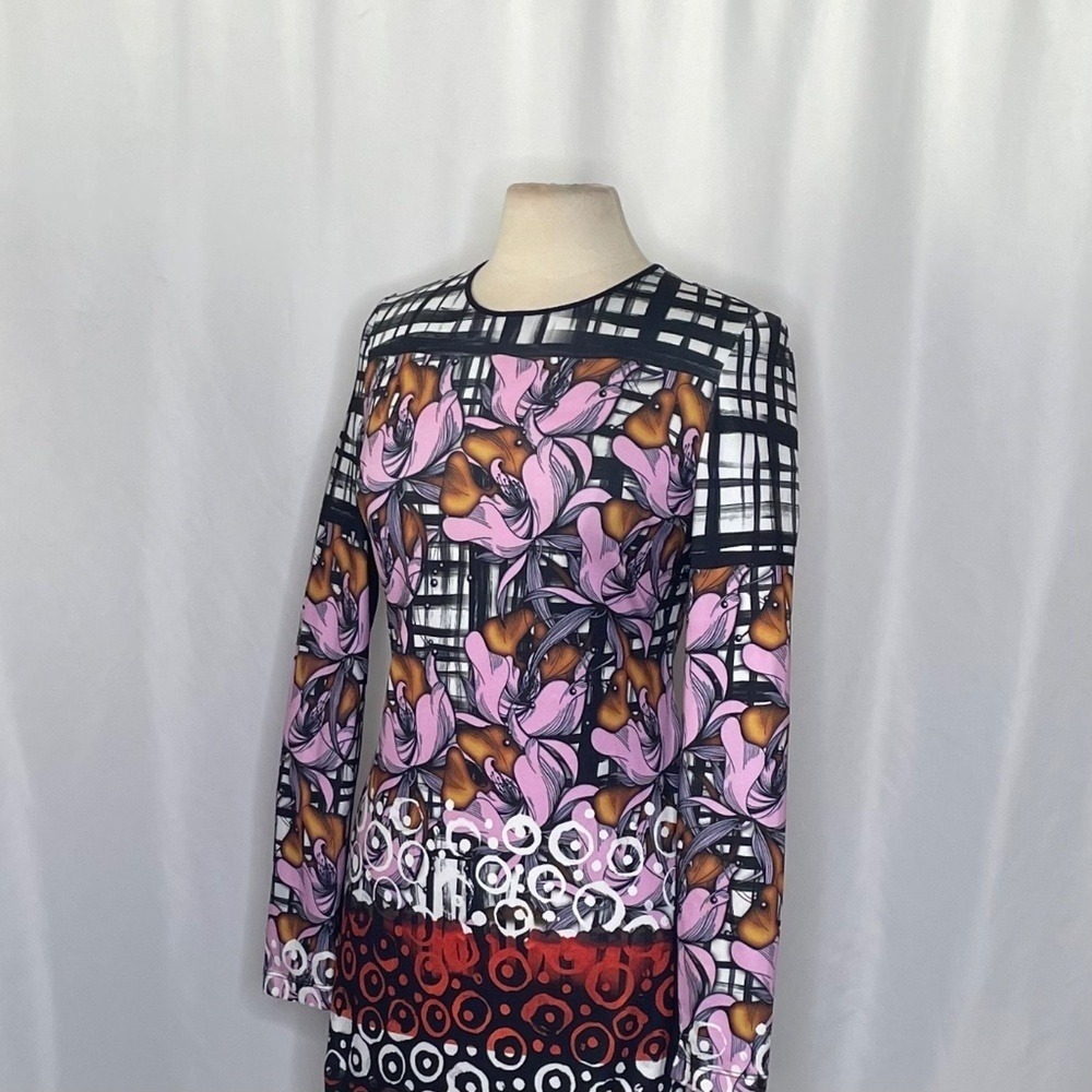 CLOVER CANYON Floral Fields Jersey Knit Shift Dress Colourful Graphic Large - Picture 6 of 12